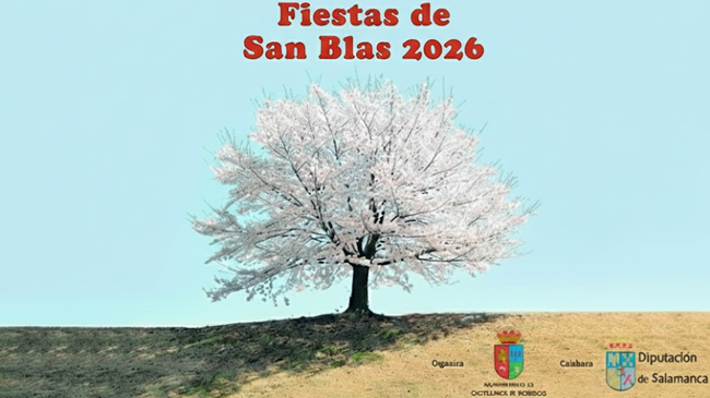 Cartel oficial de las Fiestas de San Blas 2026 en Castellanos de Moriscos con el programa de actos.