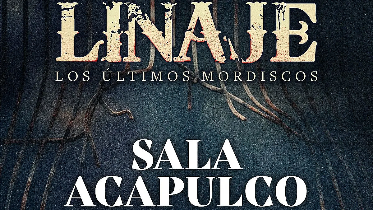 Cartel del concierto de Linaje en Gijón, Sala Acapulco, el 7 de marzo de 2026 para la gira Los últimos mordiscos.